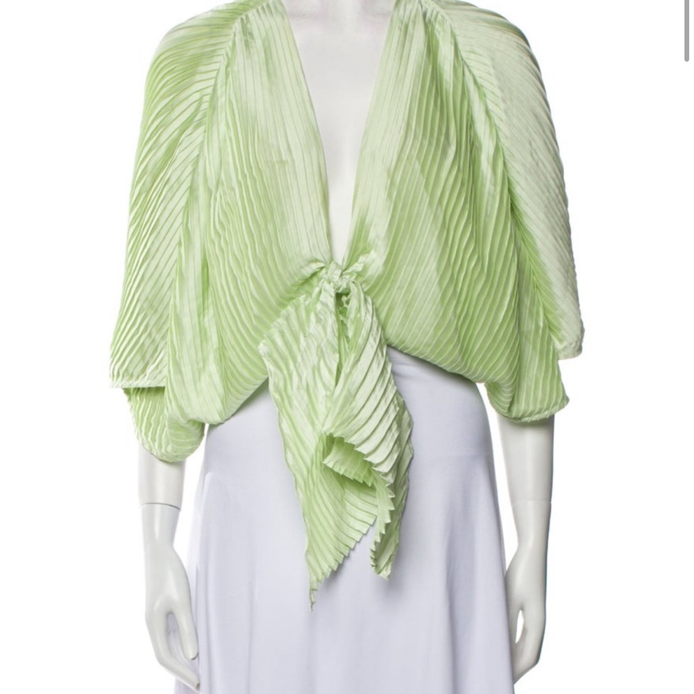 LPA Mint Pleated Blouse